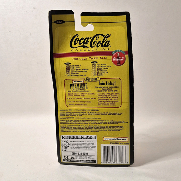 Vintage Matchbox Collectibles Coca-Cola 1957 Corvette Convertible 1:64 Diecast - Picture 6 of 9